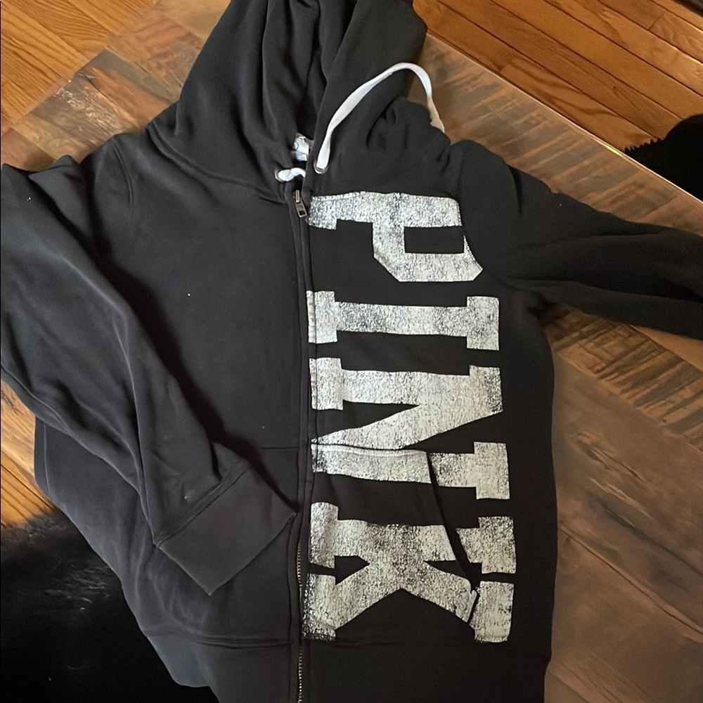 Victoria's Secret Black Oversized Graphic Hoodie